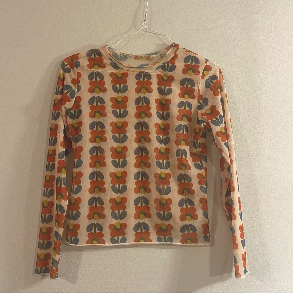 Sheer floral top